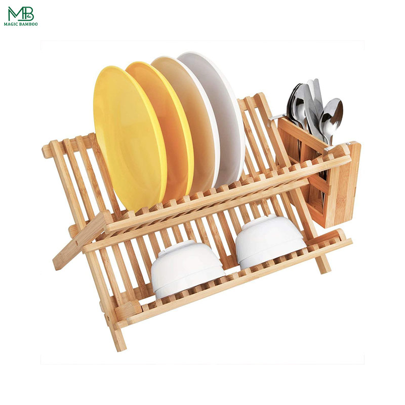 China Bamboo Foldable Bowl Storage Holder Drain Rack manufacturers and suppliers Magic Bamboo