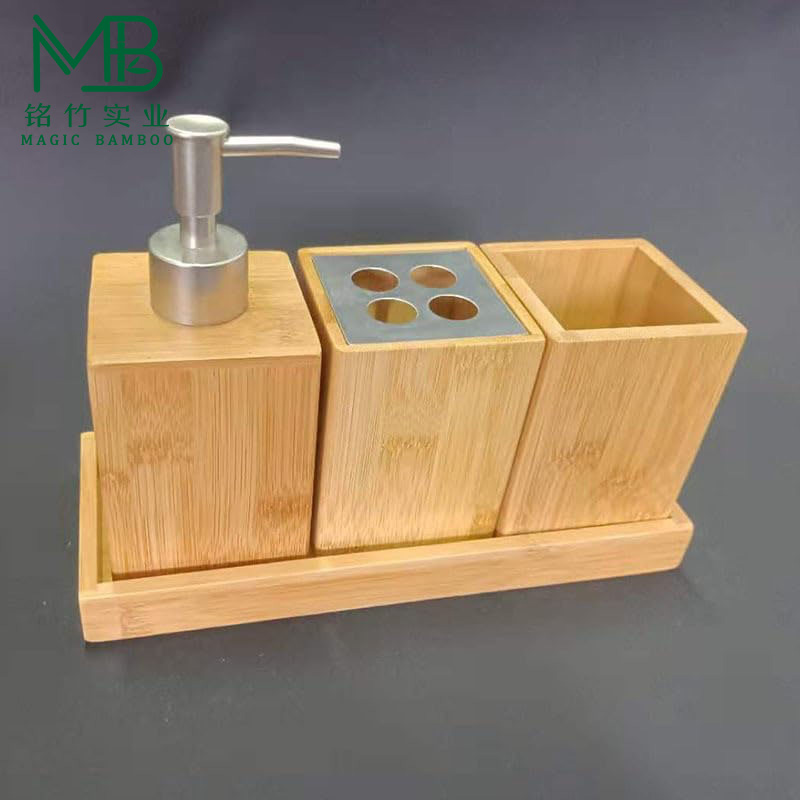 Versatile Bamboo Bathroom Accessory Set