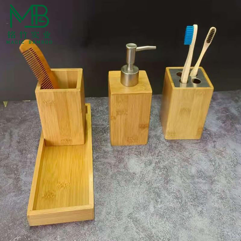 Minimalist Bamboo Bath Accessory Set